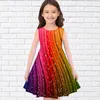 Girl's Dresses Summer Girls 3D Flower Print Kids Girl Party Sleeveless Princess Dress Tank Pretty Floral for 230609