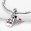 925 argent pour pandora charmes bijoux perles Pendentif femmes Bracelets perle nouvelle couleur argent charme rouge