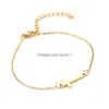 Charm Bracelets Stainless Steel Cross Bracelet Gold Sier Color Chain Pendant Bangles For Women Men Fashion Friendship Jewelry Drop De Dhu5M