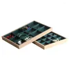 Jewelry Pouches Arrival Bamboo Wood Plate Earrings Ring Watch Jade Display Pallet Organizer Box