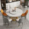 Muebles de comedor de estilo nórdico a la moda, mesa de comedor redonda, escritorio de café con cilindro de Metal para el hogar, balcón, restaurante, decoración