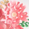 Flores decorativas feitas à mão Rosa Rosa DIY Folhas de papel Conjunto para Cenários de Eventos de Casamento Decorações Deco de Parede de Berçário Tutoriais em Vídeo