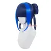 Hair pieces Bubu Synthetic Game LOL Lux Cosplay Women Halloween 50cm Long Straight Mixed Blue Party Heat Resistant 230609