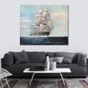 Handcrafted Canvas Art Marine-ship Frank Vining Smith Painting Maritime Melodies Modern Wall Decor