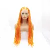 Части волос Сильвия Желтый розовый смешанный цвет Длинно -синтетический кружевной спереди для женщин с термостойким волокном 230609