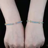 Wedding Jewelry Sets Gold Plated High Quality Women Fashion Set Charm Blue Turquoises Stone Tennis Chain Bracelet Necklace 230609