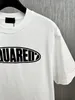 Męski designerka koszulki d2 logo klatki piersiowej logo mody koszulki luźne czarno -białe tope