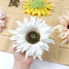 Fleurs décoratives 3pcs 15cm soie tournesol tête artificielle pour chambre décor à la maison bricolage fête intérieur jardin décoration de mariage accessoire