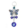 Creative Butterfly Devil's Eye Porte-clés Pendentif Bleu Evil Eye Sac Voiture Porte-clés Bijoux Cadeau Pour Hommes Femmes