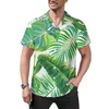 Chemises décontractées pour hommes feuilles de palmier feuille tropicale chemise de plage été drôle Blouses mâle imprimer grande taille 3XL 4XL