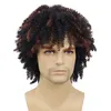 Perruques synthétiques pour hommes cheveux courts perruque bouclée avec frange perruque naturelle coiffure afro mâle brun perruque Halloween Costume Wigsfactory