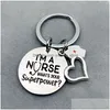 Key Rings Nurse Cap Stainless Steel Keychain Engraved I Am A Keyring Heart Chains Charm Love Medicine School Students Gifts Drop Del Dh1Iw