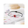 Perlé À La Main Chanceux Rouge Corde Corde Bracelet Pierre Naturelle Perle Pierre De Lune Pour Les Femmes Amitié Cadeau Bijoux Drop Delivery Bracelets Dhh1W