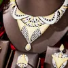 Naszyjnik Zestaw Siscathy Arab Algery Luksusowy cyrkon Geomtry Wedding Biżuter
