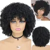 Parrucche per donne nere Parrucca riccia per capelli sintetici con frangia Acconciatura afro crespa Colly Parrucche africane naturali Short Curlsfactory dir