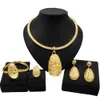 Wedding Jewelry Sets Jewelry For Women Necklace Earring Set Dubai Gold Plated Pendant Fashion Bracelet Ring Party Gift Everyday Wear 230609