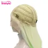 Perruques en dentelle Imstyle Ombre synthétique avant perruque vert clair pour les femmes cheveux raides sans colle fête haute température 230609