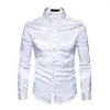 Men's Casual Shirts Men Long Sleeve Button Turn-down Collar Formal Shirt Wedding Work Party Smart Tops High Quality Clothing 2023