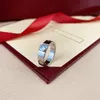 3 mm 4 mm 5 mm 6 mm Titanium Steel Sier Love Ring Men and Women Bijoux en or rose pour les amants Coupages Gift avec Big Dring Diamond Wedding Rs S