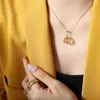 Pendant Necklaces Minimalist Transparent Glass Ball Necklace Unique Design Simple Gold Plated 12mm For Women