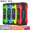 LOGO personalizzato gratuito 28000mAh Car Jump Starter Power Banks 12V Dispositivo di avviamento automatico 3000A Batteria booster per auto Batteria di avviamento di emergenza per auto