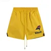 Shorts pour hommes Rhude été lettre broderie Shorts hommes femmes meilleure qualité jaune vert noir maille culotte