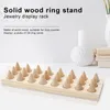 Jewelry Pouches Rings Display Stand 24-Bit Cone Rack Wood Eco-friendly Thick Tray Storage Holder Organizer For Shop Retail