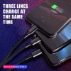 Строка данных 3 в 1 кабели для Android iOS Tyos Mobile Phone Многофункциональный USB One Tranging Three Data Charge Cable Line с пакетом PP