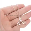 Pendant Necklaces Whale Tail Boho Necklace for Women Stainless Steel Hollow Out Dolphin Fishtail Choker Colar Mermaid Jewelry Drop d Dhd2z