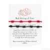 Charm Bracelets Heart Rope Bracelet Red String Of Fate His And Her Matching Couple Gifts Jewelry Drop Delivery Dhrij