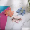 Hårklämmor Barrettes Maple Leaf broderi Sykläder järnvägar Klädtillbehör Diy Hairpin Band Tygklistermärken Drop Deliv Dh672