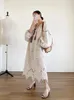 Повседневные платья khalee yose boho elmodery vintage midi платье Hollow Out хлопка -богемные женщины с длинным рукавом, сексуальные дамы, vestidos