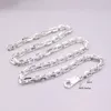 Chains Real S925 Sterling Silver Necklace 6.0mm Cable Link Chain 19.7inch Stamp