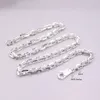 Kettingen Echte S925 Sterling Zilveren Ketting 6.0mm Kabel Link Chain 19.7inch Stempel