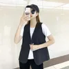 Kvinnors västar passar Vest Jacket Kvinnans vår sommar 2023 stil koreansk västmästning mode blazer ärmlös kappa vilda avslappnade kvinnliga toppar