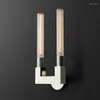 Wandlampen Amerikaanse Retro Foyer Led Lamp Slaapkamer Nachtkastje Blaker Koper/Zwart/Chroom Minimalistische Lichten Deco Loft armatuur