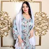 Ropa étnica AB159 2023 Moda musulmana de Oriente Medio Imprimir Abaya Robe Estilo Kimono árabe Kaftan Femme Musulman Sets