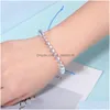 Beaded Fashion Clear Crystal Bead Bracelet 8Mm Glass Transparent Quartz Loose Braided Friendship For Women Jewelry Drop Delivery Brac Dhikl