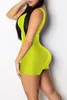 Kvinnor Jumpsuits Rompers Sexig Short Romper Jumpsuit Leotard ärmlösa toppkvinnor Stretch Blouse Bodysuit 230609