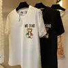 여름 디자이너 여성 Moschino T Shirts 이탈리아 럭셔리 브랜드 Tees Bear Stamp Loose Cotton Round Neck Aloutdor Leisure Clothing Mens Tops 셔츠 3 Jimy