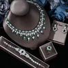 Necklace Earrings Set Ingenious DZ-372 Luxury Geometric 4PCS UAE Jewelry For Women Wedding Party Zircon African DUBAI Bridal