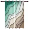Curtain Green Brown Gradient Geometric Abstract Window Curtains For Living Room Luxury Bedroom Kitchen Treatments