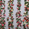 Kwiaty dekoracyjne 2,4 m sztuczna róża Rattan Wedding Vine Symulacja Grape Gree Green Poll