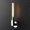 Wall Lamps American Retro Foyer Led Lamp Bedroom Bedside Sconce Copper/Black/Chrome Minimalist Lights Deco Loft Luminaire