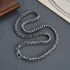 Chains Real 925 Sterling Silver 7mm Wheat Link Chain Men's Necklace 23.6inch