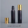50pcs/lot 10mlミニ空のエッセンシャルオイルボトルポータブル補充可能な黒いUVガラス香水ボトルロールバイアルIQNMM