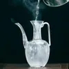 إبريق شاي زجاجي محمول باليد من الزجاج البورسليكات العالي إبريق إمبراطوري للحظائر إبريق شاي يغلي