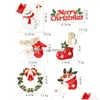ピンブローチクラシッククリスマスかわいいサンタクロースハットグローブ松葉杖靴下ブーツスレイエナメルピンバッジブローチパーティーギフト装飾DHESE