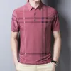 メンズポロスブロウオンビジネスポロシャツメンサマーカジュアルルーズ通気アンチウィンクル短い袖の格子縞のトップ230609