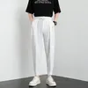 Männer Hosen 2023 Mode Männer Casual Elastische Taille Kleine Füße Schlank Koreanischen Stil Plissee Konische Männliche Hosen Streetwear I66